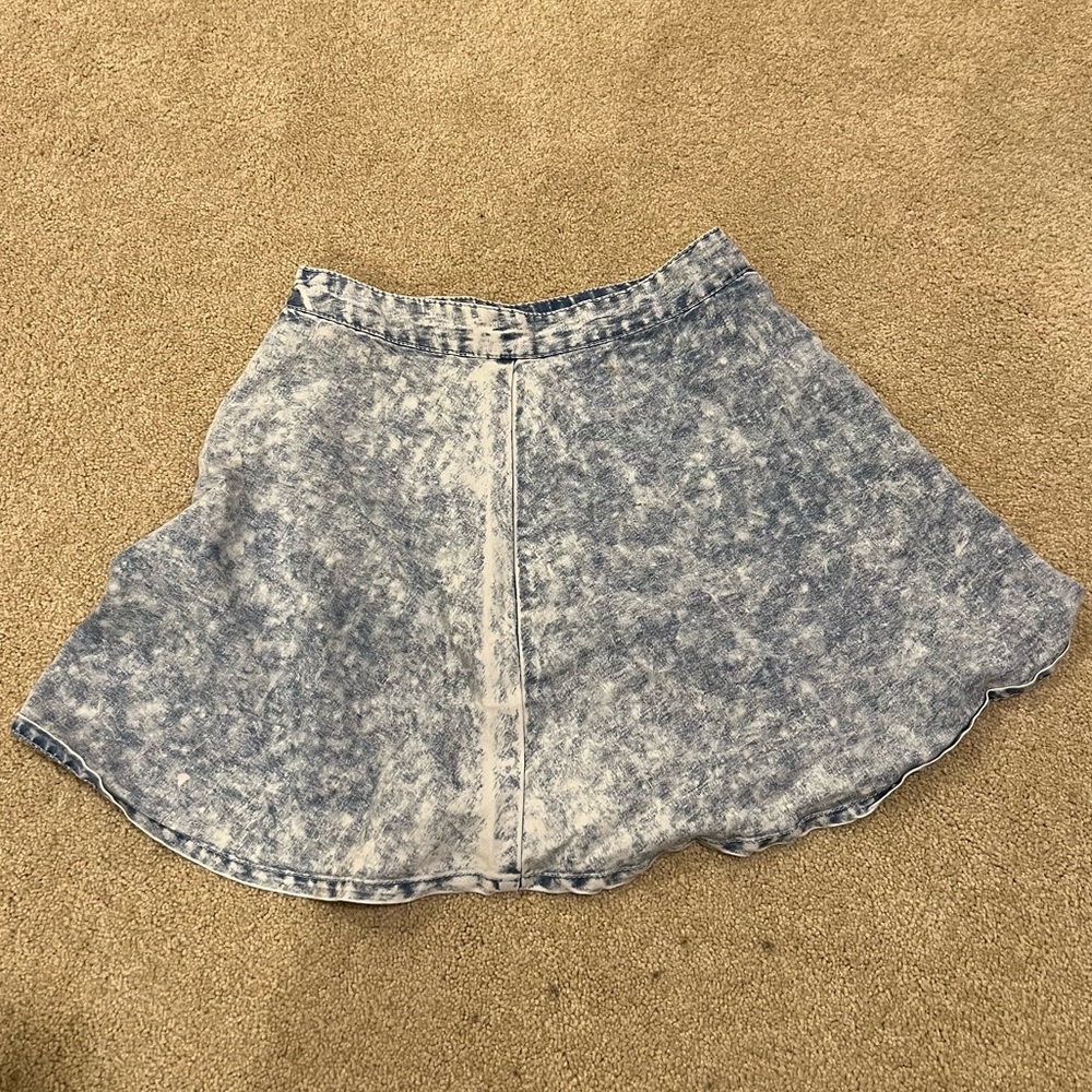 Acid wash denim skirt